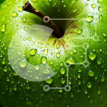 Intra Συλλεκτικό Ξύλινο Παζλ Plywood  4mm - Φρέσκο ​​και ζουμερό πράσινο μήλο με σταγονίδια νερού Σε Ξύλινο Κουτί - Διαστάσεις: 10x10 cm – 25 κομμάτια - Image 1