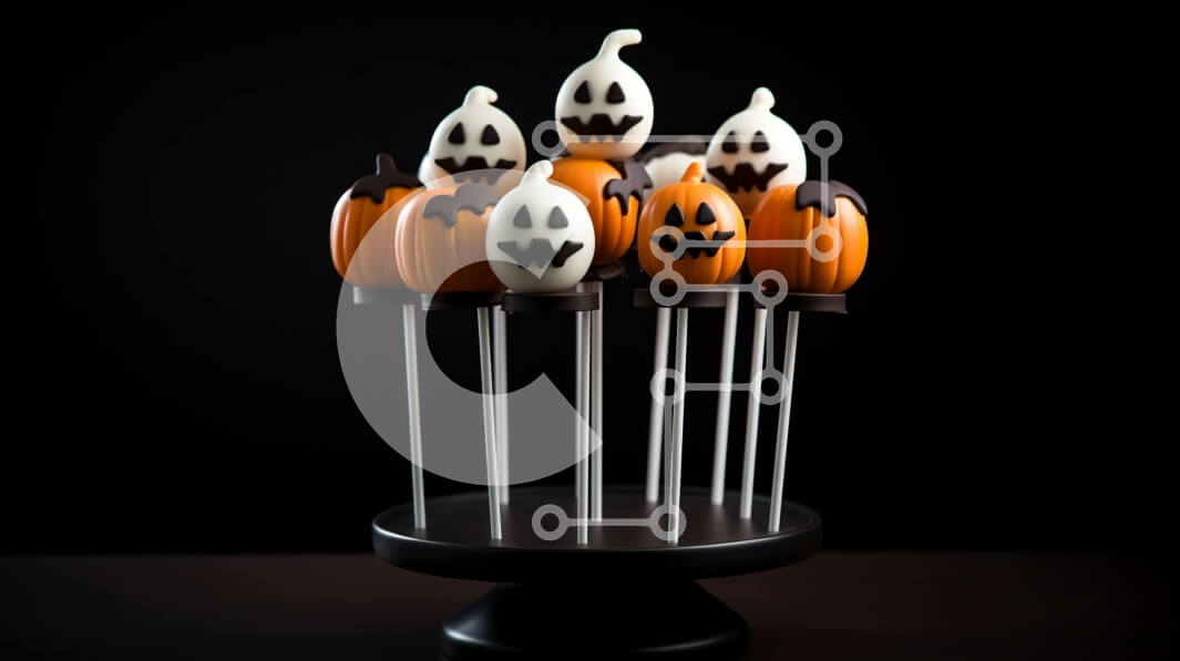 Intra Συλλεκτικό Ξύλινο Παζλ Plywood  4mm - Cake pops διακοσμημένα με κολοκύθες και φαντάσματα Σε Ξύλινο Κουτί - Διαστάσεις: 10x10 cm – 25 κομμάτια