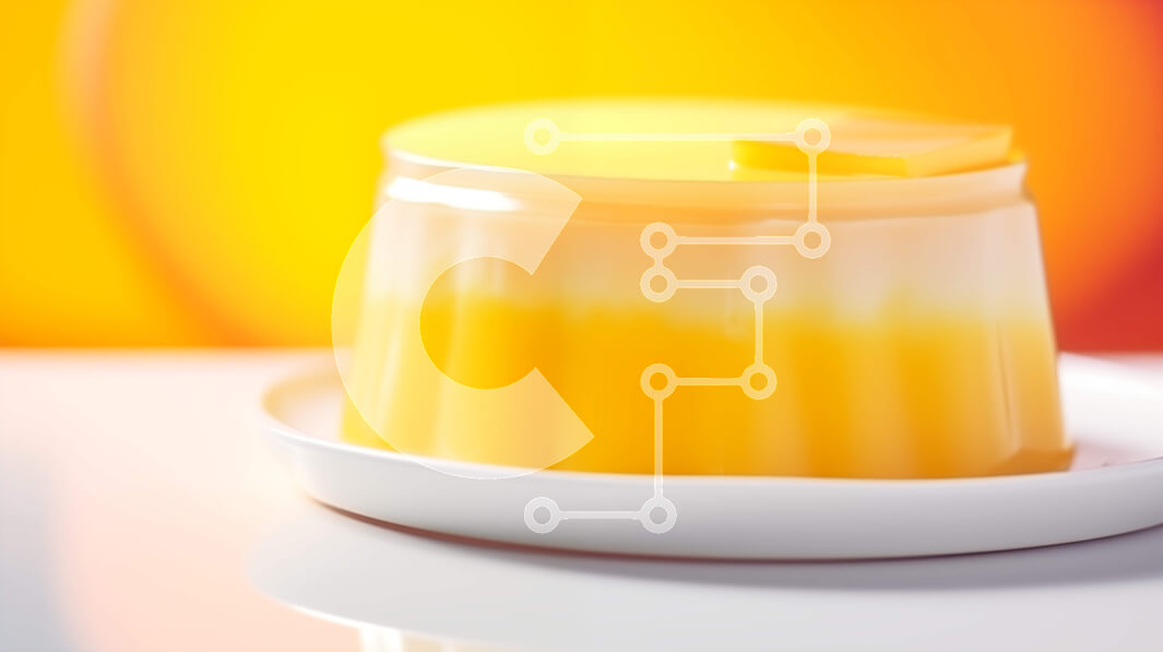 Intra Συλλεκτικό Ξύλινο Παζλ Plywood  4mm - Λευκό πιάτο με ζελέ πορτοκαλιού και φρούτα Σε Ξύλινο Κουτί - Διαστάσεις: 10x10 cm – 25 κομμάτια