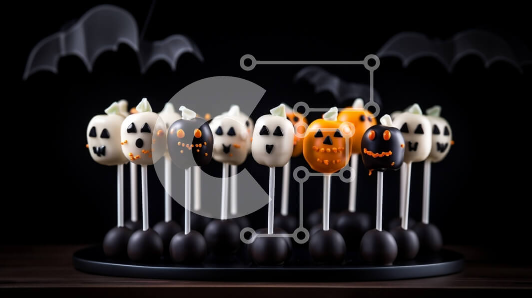 Intra Συλλεκτικό Ξύλινο Παζλ Plywood  4mm - Cake Pops με θέμα το Halloween με πρόσωπα κολοκύθας και νυχτερίδες Σε Ξύλινο Κουτί - Διαστάσεις: 10x10 cm – 25 κομμάτια