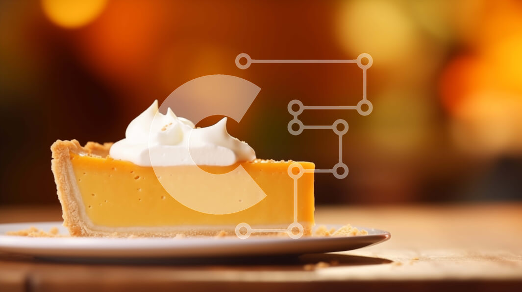 Intra Συλλεκτικό Ξύλινο Παζλ Plywood  4mm - Φέτα κίτρινη πίτα σε λευκό πιάτο με σαντιγί Σε Ξύλινο Κουτί - Διαστάσεις: 10x10 cm – 25 κομμάτια