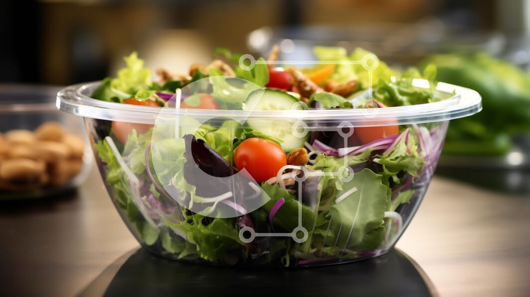 Intra Συλλεκτικό Ξύλινο Παζλ Plywood  4mm - Υλικά φρέσκιας σαλάτας σε ένα διάφανο μπολ με ξηρούς καρπούς Σε Ξύλινο Κουτί - Διαστάσεις: 10x10 cm – 25 κομμάτια