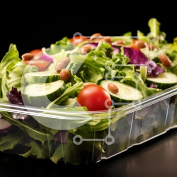 Intra Συλλεκτικό Ξύλινο Παζλ Plywood  4mm - Φρέσκια σαλάτα σε διάφανο πλαστικό δοχείο Σε Ξύλινο Κουτί - Διαστάσεις: 10x10 cm – 25 κομμάτια - Image 1