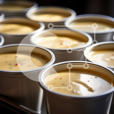 Intra Συλλεκτικό Ξύλινο Παζλ Plywood  4mm - Διάφορα φλιτζάνια σούπας με σάλτσες και γαρνιτούρες στο δίσκο Σε Ξύλινο Κουτί - Διαστάσεις: 10x10 cm – 25 κομμάτια - Image 1