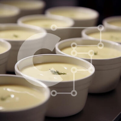 Intra Συλλεκτικό Ξύλινο Παζλ Plywood  4mm - Δίσκος με λευκά μπολ γεμιστά με γαρνιτούρα σούπας και θυμάρι Σε Ξύλινο Κουτί - Διαστάσεις: 10x10 cm – 25 κομμάτια - Image 1