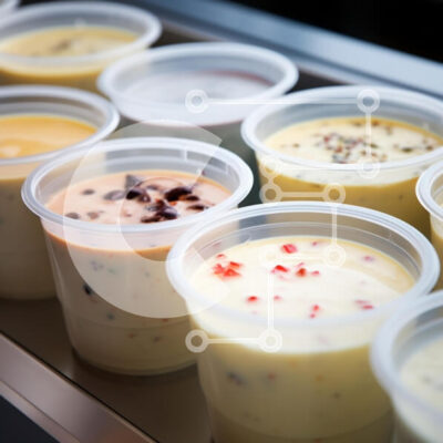 Intra Συλλεκτικό Ξύλινο Παζλ Plywood  4mm - Δίσκος με πλαστικά ποτήρια με διάφορα επιδόρπια Σε Ξύλινο Κουτί - Διαστάσεις: 10x10 cm – 25 κομμάτια - Image 1