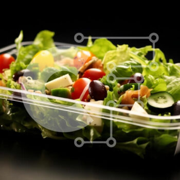 Intra Συλλεκτικό Ξύλινο Παζλ Plywood  4mm - Φρέσκια σαλάτα λαχανικών και φρούτων σε διαφανές δοχείο Σε Ξύλινο Κουτί - Διαστάσεις: 10x10 cm – 25 κομμάτια - Image 1