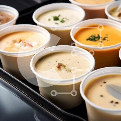 Intra Συλλεκτικό Ξύλινο Παζλ Plywood  4mm - Διάφορες σούπες και σάλτσες στο δίσκο Σε Ξύλινο Κουτί - Διαστάσεις: 10x10 cm – 25 κομμάτια - Image 1