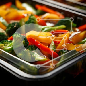 Intra Συλλεκτικό Ξύλινο Παζλ Plywood  4mm - Πολύχρωμο μείγμα λαχανικών σε πλαστικό δοχείο με καρυκεύματα Σε Ξύλινο Κουτί - Διαστάσεις: 10x10 cm – 25 κομμάτια