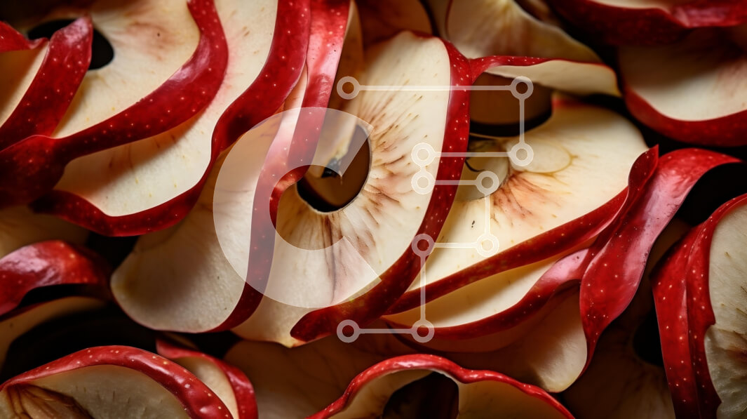 Intra Συλλεκτικό Ξύλινο Παζλ Plywood  4mm - Ζωντανή οθόνη με κόκκινες και λευκές φέτες μήλου Σε Ξύλινο Κουτί - Διαστάσεις: 10x10 cm – 25 κομμάτια