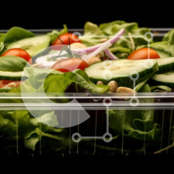 Intra Συλλεκτικό Ξύλινο Παζλ Plywood  4mm - Φρέσκια σαλάτα λαχανικών σε διαφανές δοχείο Σε Ξύλινο Κουτί - Διαστάσεις: 10x10 cm – 25 κομμάτια - Image 1