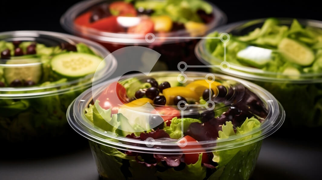 Intra Συλλεκτικό Ξύλινο Παζλ Plywood  4mm - Πολύχρωμα υλικά σαλάτας σε πλαστικά δοχεία Σε Ξύλινο Κουτί - Διαστάσεις: 10x10 cm – 25 κομμάτια