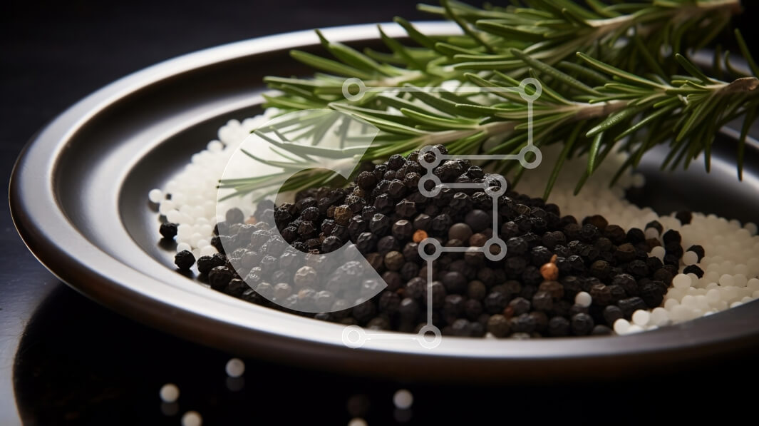 Intra Συλλεκτικό Ξύλινο Παζλ Plywood  4mm - Μαγειρικό μπολ με μαύρο πιπέρι, δεντρολίβανο και λευκό αλάτι Σε Ξύλινο Κουτί - Διαστάσεις: 10x10 cm – 25 κομμάτια