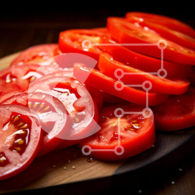 Intra Συλλεκτικό Ξύλινο Παζλ Plywood  4mm - Ντομάτες σε φέτες σε ξύλινο ξύλο κοπής Σε Ξύλινο Κουτί - Διαστάσεις: 10x10 cm – 25 κομμάτια - Image 1