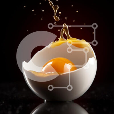 Intra Συλλεκτικό Ξύλινο Παζλ Plywood  4mm - Σπασμένο αυγό με λάδι πιτσιλίσματος Σε Ξύλινο Κουτί - Διαστάσεις: 10x10 cm – 25 κομμάτια - Image 1