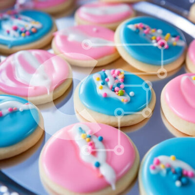 Intra Συλλεκτικό Ξύλινο Παζλ Plywood  4mm - Δίσκος με πολύχρωμα μπισκότα με πασπάλισμα Σε Ξύλινο Κουτί - Διαστάσεις: 10x10 cm – 25 κομμάτια - Image 1