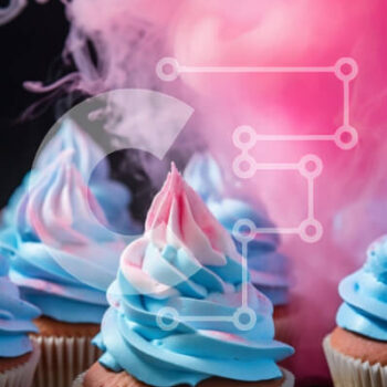 Intra Συλλεκτικό Ξύλινο Παζλ Plywood  4mm - Cupcakes με ροζ και μπλε γλάσο και καπνό Σε Ξύλινο Κουτί - Διαστάσεις: 10x10 cm – 25 κομμάτια - Image 1