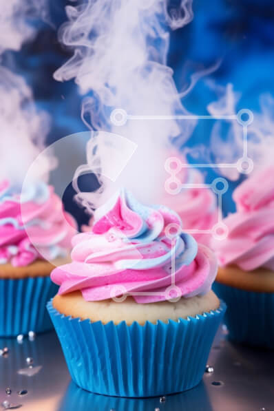 Intra Συλλεκτικό Ξύλινο Παζλ Plywood  4mm - Ομάδα Cupcakes με ροζ και μπλε γλάσο Σε Ξύλινο Κουτί - Διαστάσεις: 10x10 cm – 25 κομμάτια