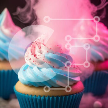 Intra Συλλεκτικό Ξύλινο Παζλ Plywood  4mm - Cupcakes με μπλε γλάσο σε χιονισμένο τραπέζι Σε Ξύλινο Κουτί - Διαστάσεις: 10x10 cm – 25 κομμάτια - Image 1