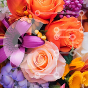 Intra Συλλεκτικό Ξύλινο Παζλ Plywood  4mm - Πολύχρωμο μπουκέτο λουλούδια Σε Ξύλινο Κουτί - Διαστάσεις: 10x10 cm – 25 κομμάτια