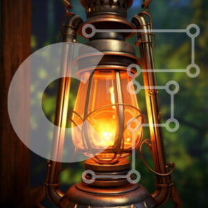 Intra Συλλεκτικό Ξύλινο Παζλ Plywood  4mm - Παλιομοδίτικο φανάρι σε δασώδη περιοχή Σε Ξύλινο Κουτί - Διαστάσεις: 10x10 cm – 25 κομμάτια