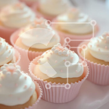 Intra Συλλεκτικό Ξύλινο Παζλ Plywood  4mm - Cupcakes με Pink Frosting και Διακοσμητικά Σε Ξύλινο Κουτί - Διαστάσεις: 10x10 cm – 25 κομμάτια - Image 1