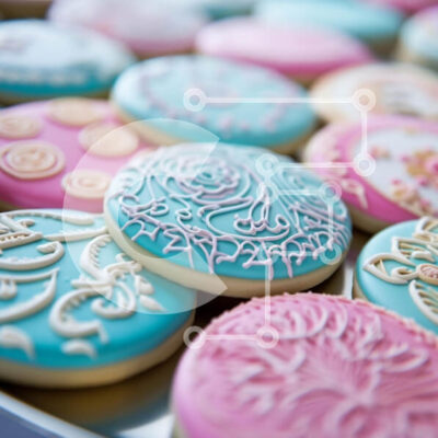 Intra Συλλεκτικό Ξύλινο Παζλ Plywood  4mm - Διακοσμημένα μπισκότα με περίπλοκα σχέδια γλάσου Σε Ξύλινο Κουτί - Διαστάσεις: 10x10 cm – 25 κομμάτια - Image 1