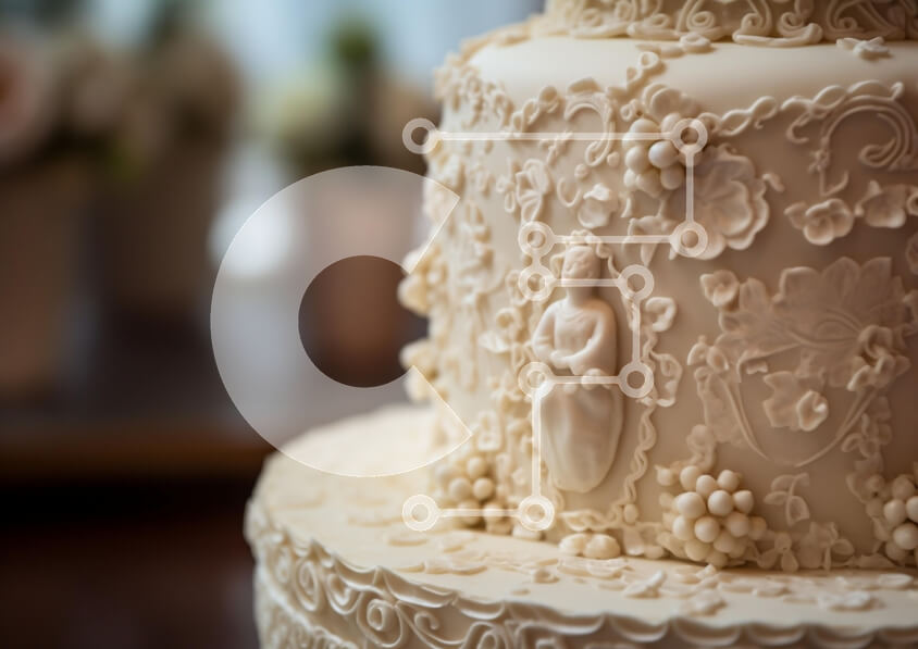 Intra Συλλεκτικό Ξύλινο Παζλ Plywood  4mm - Περίπλοκα σχεδιασμένη γαμήλια τούρτα Σε Ξύλινο Κουτί - Διαστάσεις: 10x10 cm – 25 κομμάτια