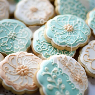 Intra Συλλεκτικό Ξύλινο Παζλ Plywood  4mm - Διακοσμημένα μπισκότα με λουλουδάτα σχέδια Σε Ξύλινο Κουτί - Διαστάσεις: 10x10 cm – 25 κομμάτια - Image 1