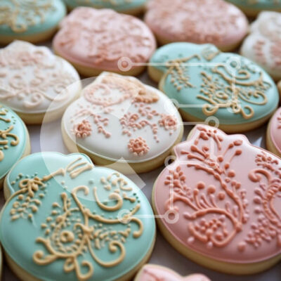 Intra Συλλεκτικό Ξύλινο Παζλ Plywood  4mm - Διακοσμημένα μπισκότα σε παστέλ χρώματα Σε Ξύλινο Κουτί - Διαστάσεις: 10x10 cm – 25 κομμάτια - Image 1