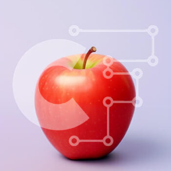 Intra Συλλεκτικό Ξύλινο Παζλ Plywood  4mm - Φρέσκο ​​κόκκινο μήλο σε μωβ φόντο Σε Ξύλινο Κουτί - Διαστάσεις: 10x10 cm – 25 κομμάτια - Image 1