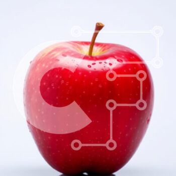 Intra Συλλεκτικό Ξύλινο Παζλ Plywood  4mm - Φρέσκο ​​κόκκινο μήλο με σταγονίδια νερού Σε Ξύλινο Κουτί - Διαστάσεις: 10x10 cm – 25 κομμάτια - Image 1