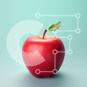 Intra Συλλεκτικό Ξύλινο Παζλ Plywood  4mm - Φρέσκο ​​κόκκινο μήλο σε πράσινο φόντο μέντας Σε Ξύλινο Κουτί - Διαστάσεις: 10x10 cm – 25 κομμάτια - Image 1