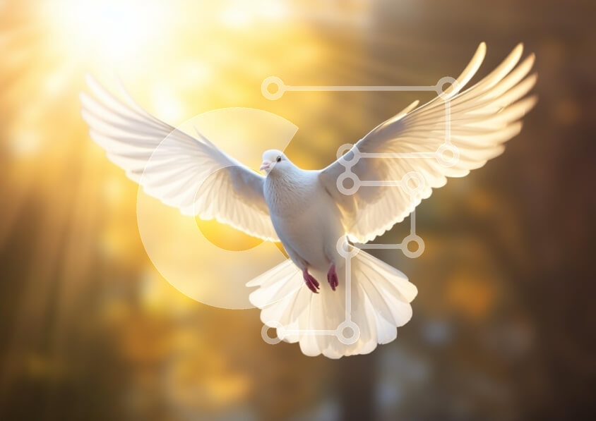 Intra Συλλεκτικό Ξύλινο Παζλ Plywood  4mm - Χαριτωμένο λευκό περιστέρι κατά την πτήση Σε Ξύλινο Κουτί - Διαστάσεις: 10x10 cm – 25 κομμάτια