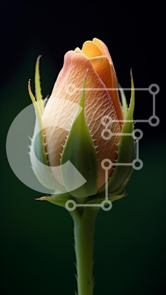 Intra Συλλεκτικό Ξύλινο Παζλ Plywood  4mm - Κοντινό πλάνο ενός ανθισμένου μπουμπουκιού τριανταφυλλιάς Σε Ξύλινο Κουτί - Διαστάσεις: 10x10 cm – 25 κομμάτια