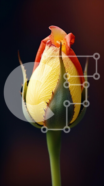 Intra Συλλεκτικό Ξύλινο Παζλ Plywood  4mm - Κοντινό πλάνο ενός κίτρινου και πορτοκαλιού τριαντάφυλλου Σε Ξύλινο Κουτί - Διαστάσεις: 10x10 cm – 25 κομμάτια