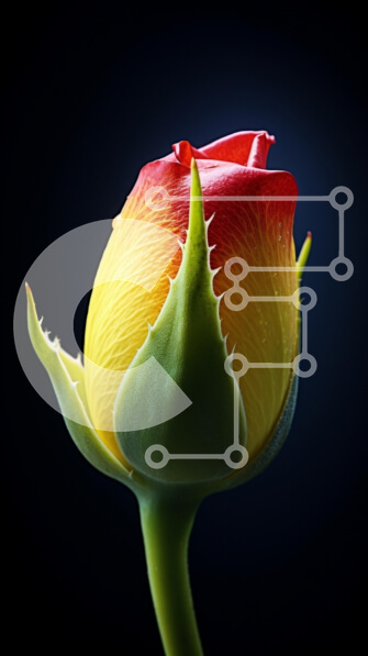 Intra Συλλεκτικό Ξύλινο Παζλ Plywood  4mm - Όμορφο τριαντάφυλλο με κόκκινα και κίτρινα πέταλα Σε Ξύλινο Κουτί - Διαστάσεις: 10x10 cm – 25 κομμάτια