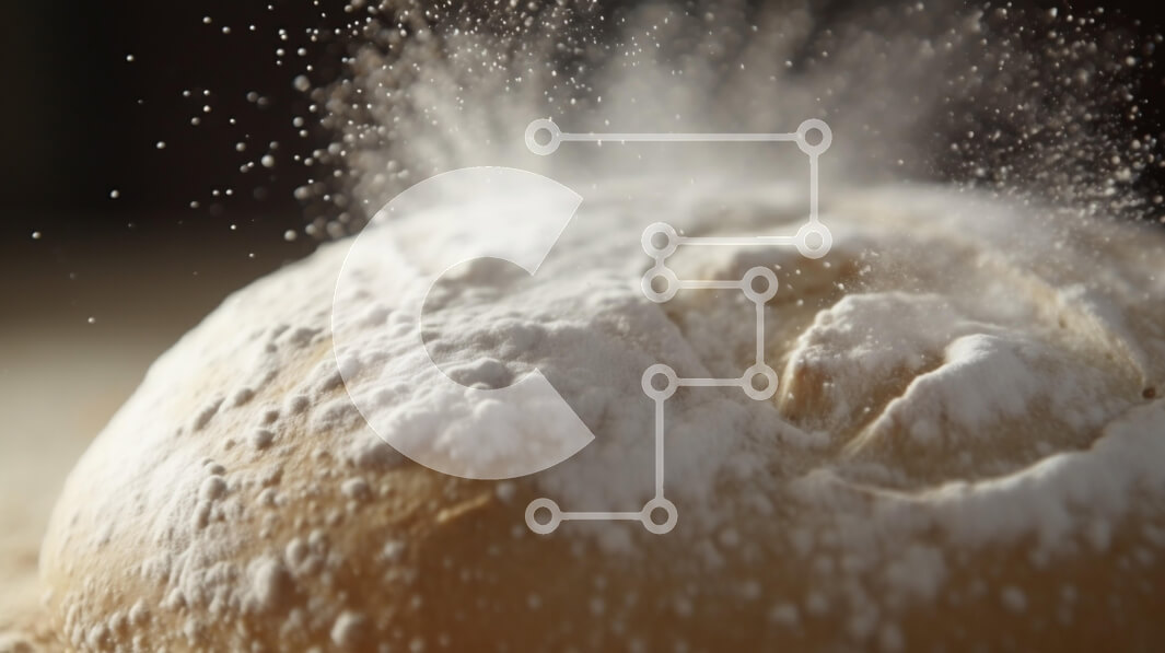 Intra Συλλεκτικό Ξύλινο Παζλ Plywood  4mm - Κοντινό πλάνο ζύμης με αλεύρι Σε Ξύλινο Κουτί - Διαστάσεις: 10x10 cm – 25 κομμάτια