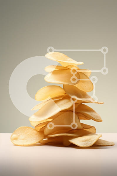 Intra Συλλεκτικό Ξύλινο Παζλ Plywood  4mm - Στοιβαγμένα πατατάκια σε φόντο κλίσης Σε Ξύλινο Κουτί - Διαστάσεις: 10x10 cm – 25 κομμάτια