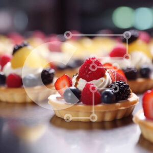 Intra Συλλεκτικό Ξύλινο Παζλ Plywood  4mm - Μίνι τάρτες φρούτων με φρέσκα μούρα Σε Ξύλινο Κουτί - Διαστάσεις: 10x10 cm – 25 κομμάτια