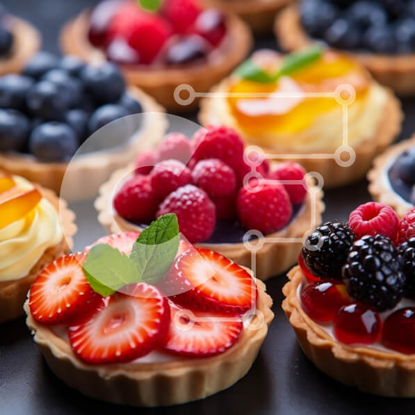 Intra Συλλεκτικό Ξύλινο Παζλ Plywood  4mm - Τάρτες με διάφορα φρούτα Σε Ξύλινο Κουτί - Διαστάσεις: 10x10 cm – 25 κομμάτια