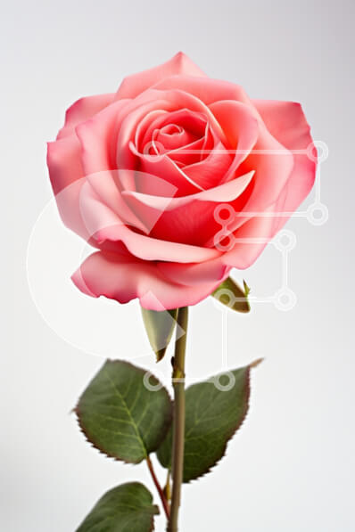 Intra Συλλεκτικό Ξύλινο Παζλ Plywood  4mm - Κομψό ροζ τριαντάφυλλο σε ουδέτερο φόντο Σε Ξύλινο Κουτί - Διαστάσεις: 10x10 cm – 25 κομμάτια