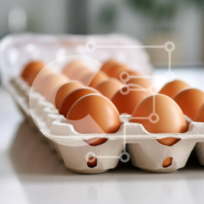 Intra Συλλεκτικό Ξύλινο Παζλ Plywood  4mm - Φρέσκα καφέ αυγά σε χαρτοκιβώτιο Σε Ξύλινο Κουτί - Διαστάσεις: 10x10 cm – 25 κομμάτια - Image 1