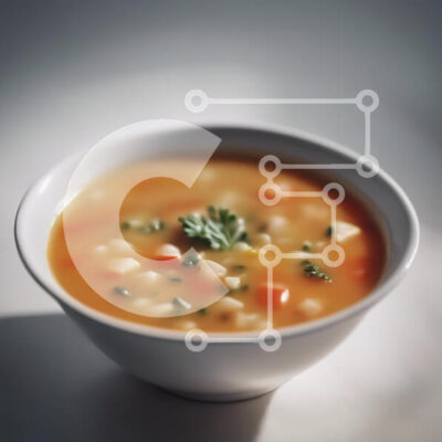 Intra Συλλεκτικό Ξύλινο Παζλ Plywood  4mm - Νόστιμη σούπα λαχανικών σε ένα μπολ Σε Ξύλινο Κουτί - Διαστάσεις: 10x10 cm – 25 κομμάτια - Image 1