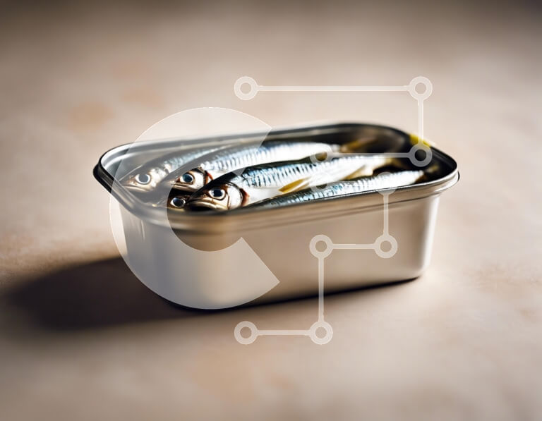 Intra Συλλεκτικό Ξύλινο Παζλ Plywood  4mm - Τσιγκένιο κουτί ψαριού Σε Ξύλινο Κουτί - Διαστάσεις: 10x10 cm – 25 κομμάτια