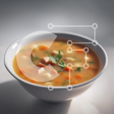 Intra Συλλεκτικό Ξύλινο Παζλ Plywood  4mm - Μπολ σούπας με λαχανικά και μαϊντανό Σε Ξύλινο Κουτί - Διαστάσεις: 10x10 cm – 25 κομμάτια - Image 1