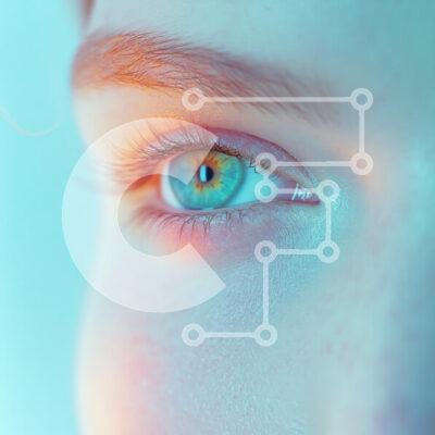 Intra Συλλεκτικό Ξύλινο Παζλ Plywood  4mm - Κοντινό πλάνο ενός όμορφου ματιού με τιρκουάζ χρώμα Σε Ξύλινο Κουτί - Διαστάσεις: 10x10 cm – 25 κομμάτια - Image 1