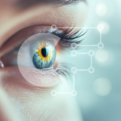 Intra Συλλεκτικό Ξύλινο Παζλ Plywood  4mm - Κοντινό πλάνο ενός ανθρώπινου ματιού με ζωηρά χρώματα ίριδας Σε Ξύλινο Κουτί - Διαστάσεις: 10x10 cm – 25 κομμάτια - Image 1