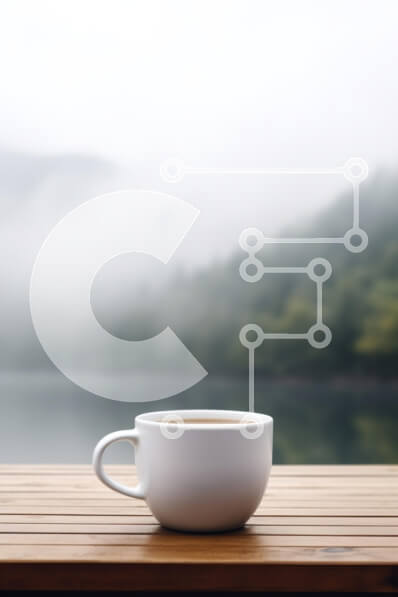 Intra Συλλεκτικό Ξύλινο Παζλ Plywood  4mm - Φλιτζάνι καφέ σε ένα ομιχλώδες τοπίο Σε Ξύλινο Κουτί - Διαστάσεις: 10x10 cm – 25 κομμάτια