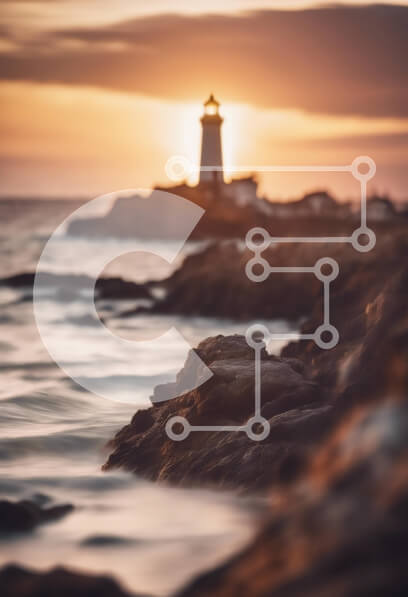 Intra Συλλεκτικό Ξύλινο Παζλ Plywood  4mm - Φάρος στο ηλιοβασίλεμα Σε Ξύλινο Κουτί - Διαστάσεις: 10x10 cm – 25 κομμάτια